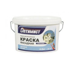 F311, ОПТИМИСТ Краска в/д фасадная акриловая, матовая, белоснежная (45кг)